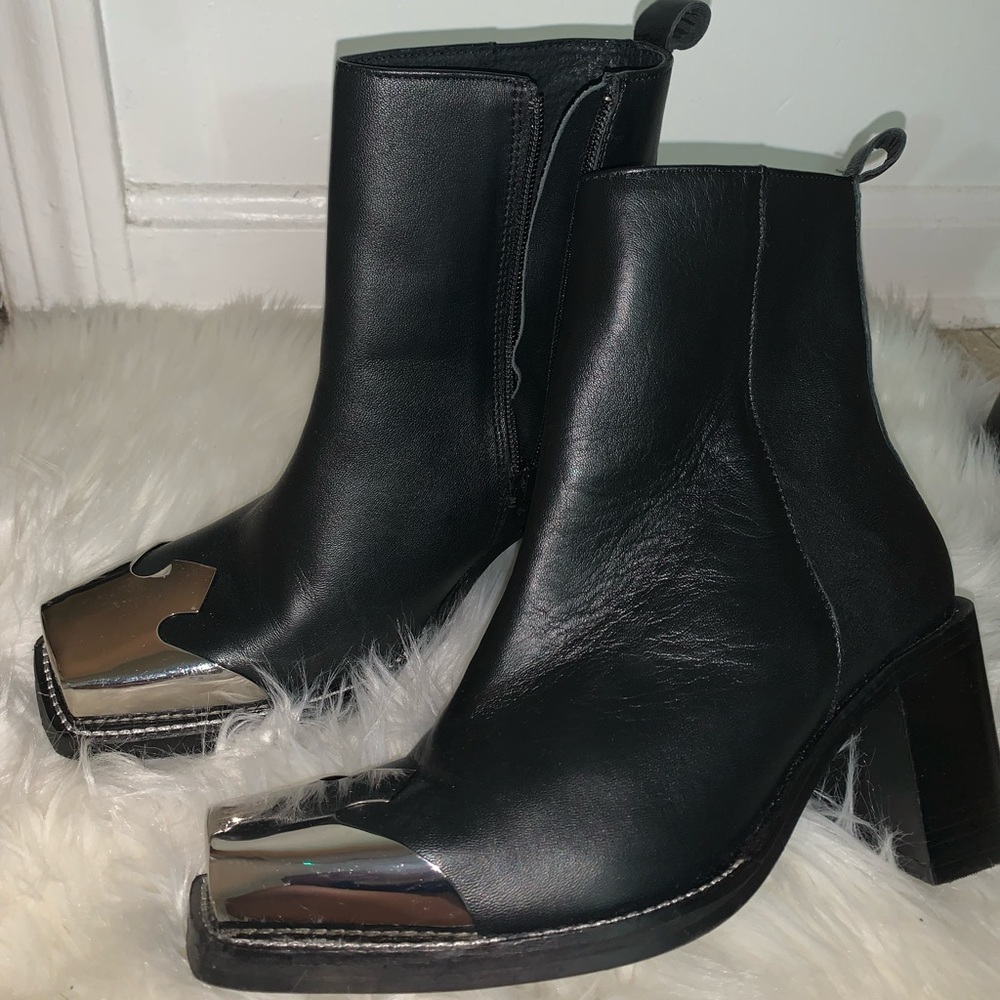 Black Square Toe Boots